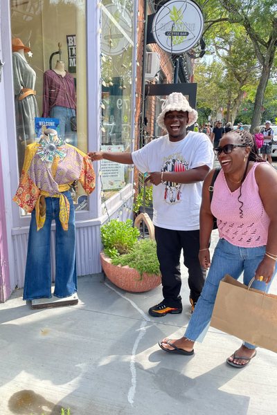 happy shoppers taking part in Secondhand Shop Hop in Nyack, NY