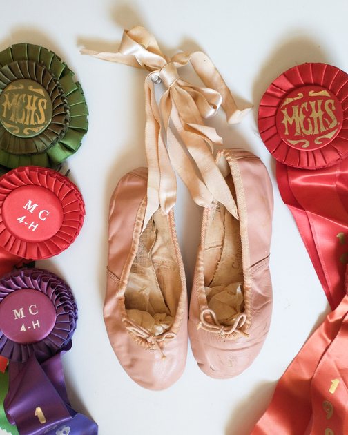Vintage Capezio Pink Leather Ballerina Dance Slippers Shoes, Girls Ballet Slippers