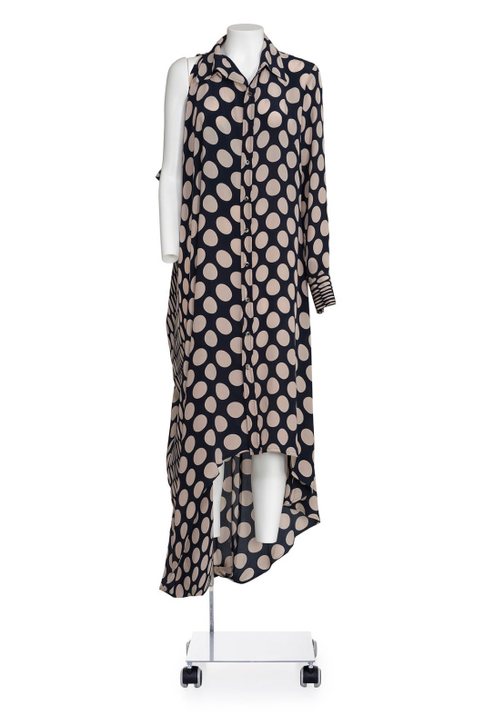 MAISON MARTIN MARGIELA SS 06 RARE LONG DOTTED SHIRT DRESS
