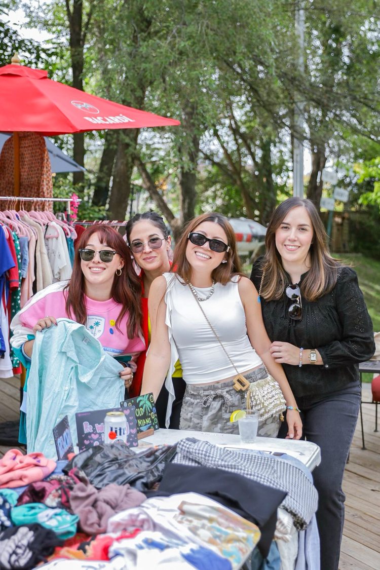 happy participants at a a clothing swap